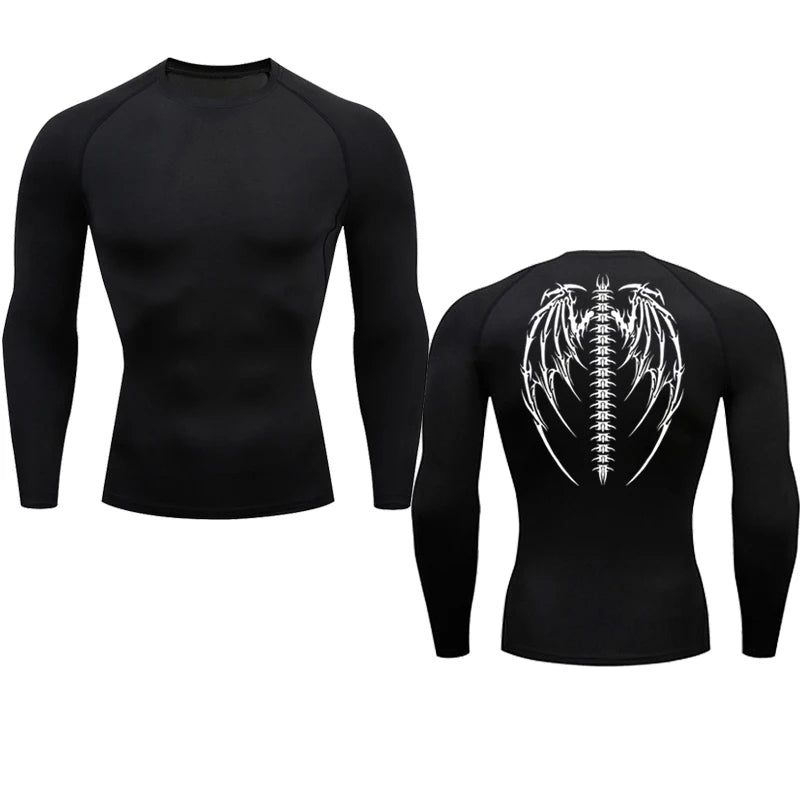Skeleton Wings Compression LS Shirt V2