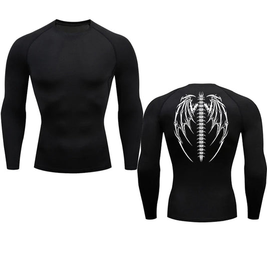 Skeleton Wings Compression LS Shirt V2